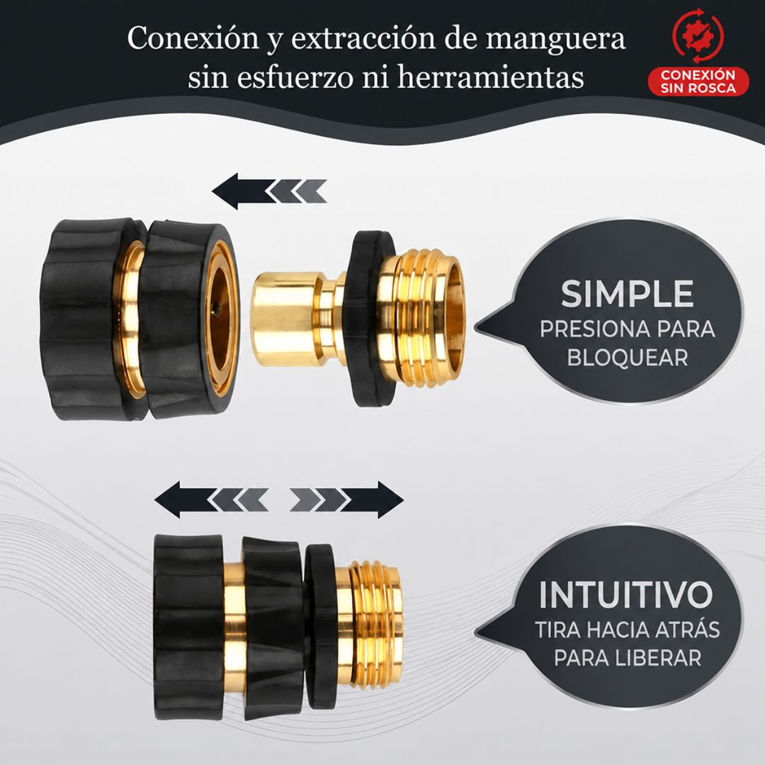 Set de Conectores Rápidos para Manguera de Jardín