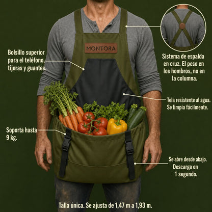Delantal de Jardinería con Bolsillos – Resistente y Ajustable | Talla Única