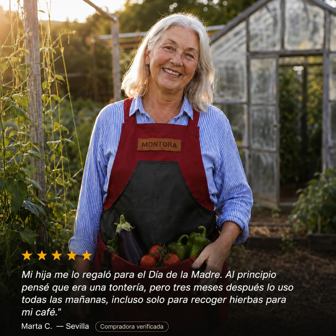 Delantal de Jardinería con Bolsillos – Resistente y Ajustable | Talla Única