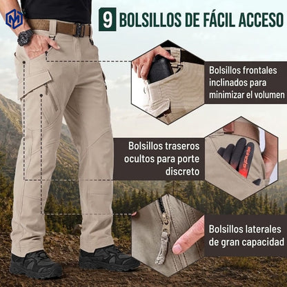 TerraFlex — Pantalón Táctico Impermeable con 9 Bolsillos que Aguanta Todo