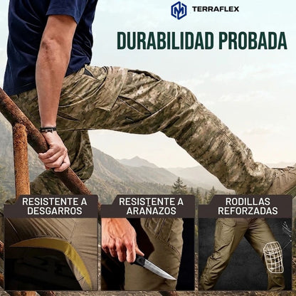TerraFlex — Pantalón Táctico Impermeable con 9 Bolsillos que Aguanta Todo