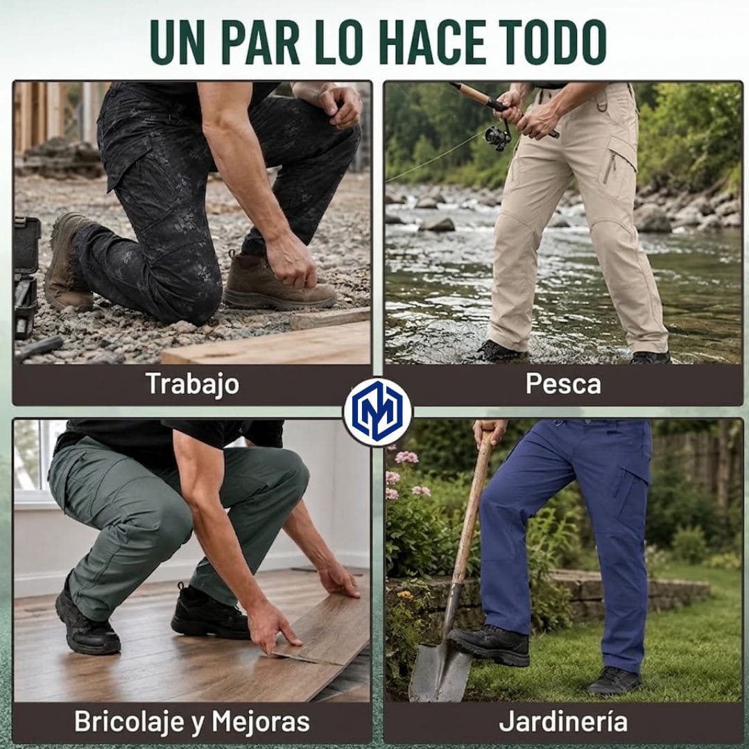 TerraFlex — Pantalón Táctico Impermeable con 9 Bolsillos que Aguanta Todo