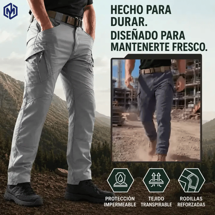 TerraFlex — Pantalón Táctico Impermeable con 9 Bolsillos que Aguanta Todo